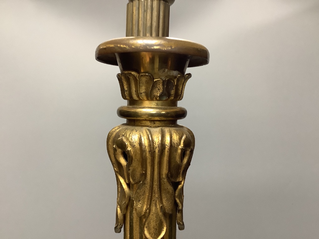 A 20th century gilt metal table lamp, height 65cm